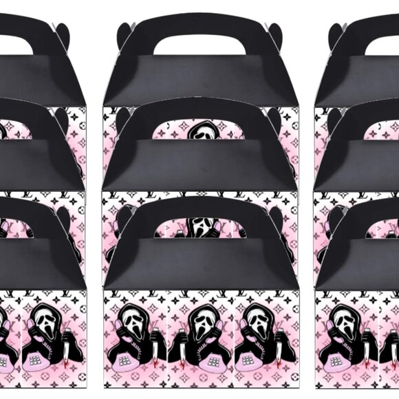 Halloween Ghost Face Gabel Gift Box Set of 12 6.3in h x 3.5in w - Picture 4 of 4